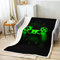 Spieler Überwurfdecke Jungen Spielen Fleece Decke Kinder Videospiel Schlafsofa Schlafsaal Dekoration Spielen Plüschdecke Teens Grün Glitzer Retro Spiel Regler Decke ganzjährig weich 130 x 150 cm
