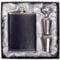 Flachmann für Herren, 237 ml, Lederflasche, Geschenkset, LHD HOME 304 Edelstahl-Flachmann-Set mit Trichter, Schnapsgläser, schönes Geschenk für Whiskey, Rum, Trauzeugen, Hochzeit, Leder, Schwarz