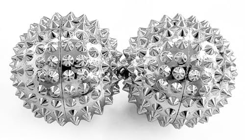 2x DBT Skills Igelball | Magnetischer Hochstress Akupressurball | Silber | 32mm Durchmesser | zum Stressabbau oder zur Massage, gegen Anspannung und für mehr Beweglichkeit und Konzentration