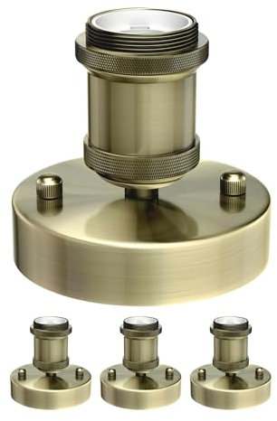 ledscom.de 4 Stück Deckenleuchte/Lampenfassung RETRA, gold matt, 1x E27 max. 60W