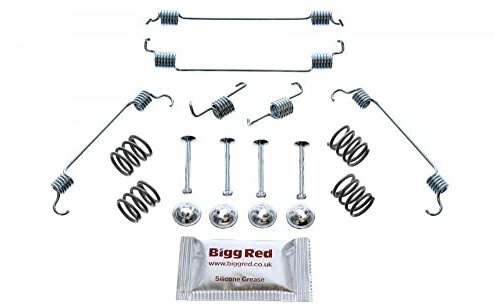 Bigg Red - Parking Hand Brake Shoe Fitting Kit - Fits Rear Disc Brake Drum dia 200mm, Shoe width 32mm - Compatible with, etc…