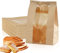 Papiertüten Braun Butterbrottüten 50Stk Braune Papiertüten mit Fenster Tüten Papier Kraftpapier Tüten Brötchentüten Brottüten Papier Geschenktüten für Kekse Toast Sandwich Süßigkeiten (16x11x33cm)