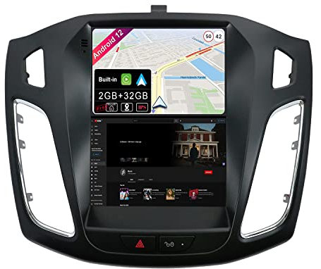 JOYX Android 12 IPS Autoradio Passt für Ford Focus (2010–2013) - Eingebautes CarPlay Android Auto -Rückfahrkamera + Canbus - 2G+32G - 9.7 Zoll 2 Din - DSP DAB Lenkradsteuerung WiFi Fast-Boot 4G BT
