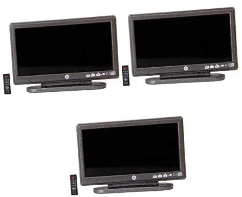 FOYTOKI 3 Sätze Mikro-tv Kinderspielzeug Mini-Dinge, Die Wirklich Funktionieren Puppenhausminiaturen Mini-tv-Spielzeug Puppenhaus Fernseher Mini-Fernseher Plastik Recorder Arbeit Hölzern