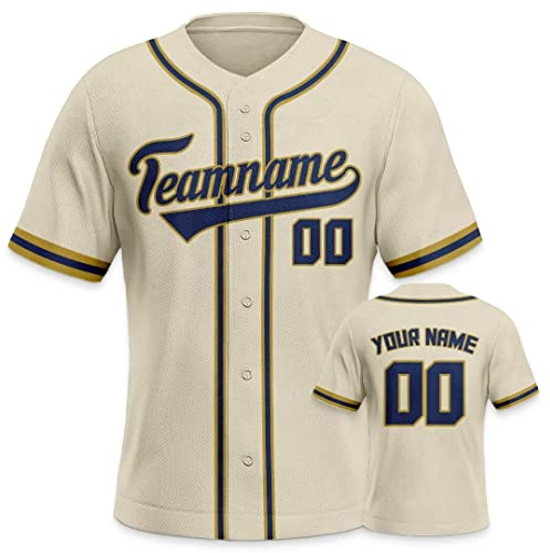 Personalisiertes Baseball Trikot 3D Stickerei/Druck Trikot Shirt mit Deinem Namen und Nummer Hip-Hop-Sportuniform für Herren Damen Kinder Fantrikot Weiß