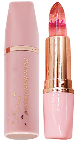 Farbwechselnder Lippenstift, Wasserfester Heller Blumen-Kristallgelee-Lippenstift, Langanhaltender Temperaturwechselnder Lippenstift Mit Vitamin E, Antihaft-Lippenstift Mit Natürlicher Formel Für Den