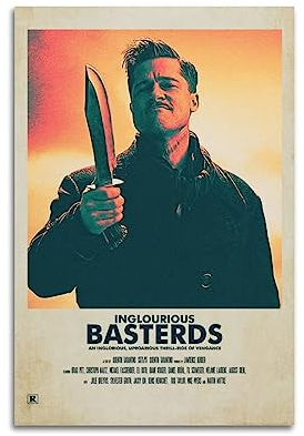 Inglourious Basterds Poster, dekoratives Gemälde, Leinwand, Wandposter und Kunstdruck, modernes Familienschlafzimmer-Dekor-Poster, 30 x 45 cm