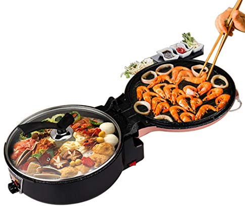 Crêpière électrique multifonction, gril à Pizza, poêle à Steak, four à frire, marmite chaude à Double chauffage, cuisinière électrique