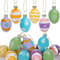 12 Stück Glas-Ostereier zum Aufhängen, 5 x 3,1 cm Ostereier zum Aufhängen, kleine Blumen, Osterdekoration, Eier, Baumschmuck für Party, Geburtstag, Haus, Garten, Dekoration
