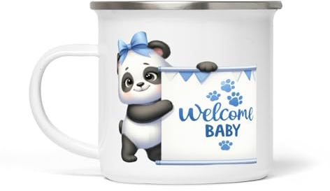 Dropful Mulino di smalto bianco vintage - 354 ml, durevole ed elegante, ideale per caffè, tè e bevande calde