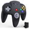 miadore Controller Wireless N64 con ricevitore da 2.4 GHz, compatibile con console N64 (nero)