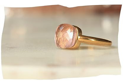Ring Morganit hydro: vergoldeter Stapelring