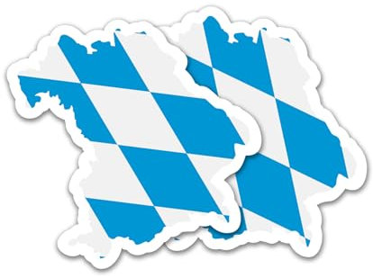 Finest Folia 2er Set Länder Silhouetten Aufkleber Länderaufkleber Bundesland Flagge Sticker für Auto Fahrrad Motorrad Modellblau selbstklebend wetterfest R215 (31 Bayern)