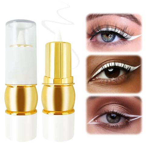 Eyeliner Wasserfest,Schnell Trocknender Wischfester Eyeliner Stift Gel,Langanhaltend Pigmentiert Lidschatten,für den idealen Lidstrich Ein Alltägliches Anhaltendes Augen Make up (02# Weiß)