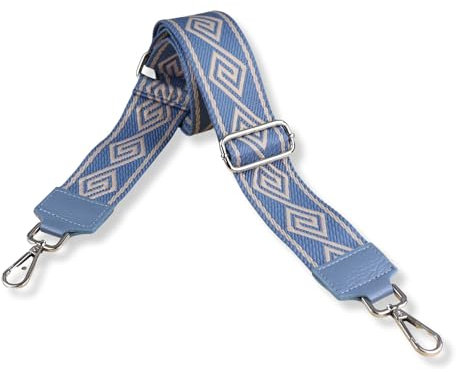 Blade Taschengurt - Verstellbarer Schultergurt für Taschen - Austauschbare Taschengurte für Damen - Taschengurt, 5 cm breit - Gurt für Bauchtaschen - Taschenriemen mit silbernen Schnallen-Jeans Blau-7