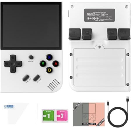 JINGLING Console di gioco portatile retrò, Console di gioco portatile RG35XX Plus - Console per giochi retrò con schermo IPS da 3,5 pollici - Console per giochi retrò open source ricaricabili, lettore