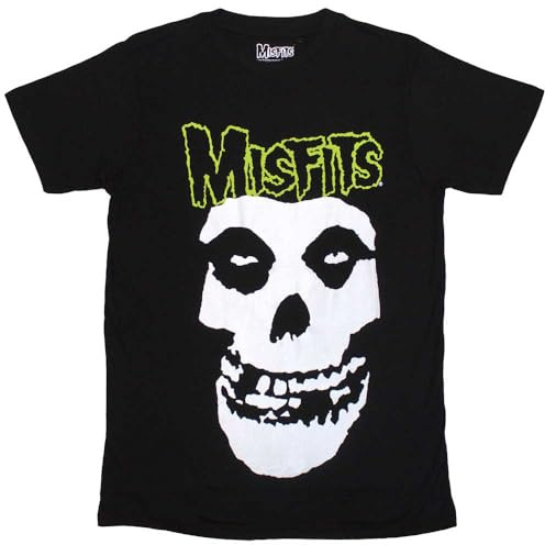 Rock Off Officially Licensed Products Misfits Skull and Band Logo T Shirt