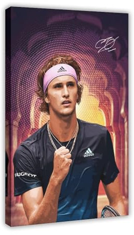 ocvdfss Alexander Zverev Leinwand-Poster, Schlafzimmerdekoration, Landschaft, Büro, Raumdekoration, Geschenk, 40 x 60 cm, 1 Stück