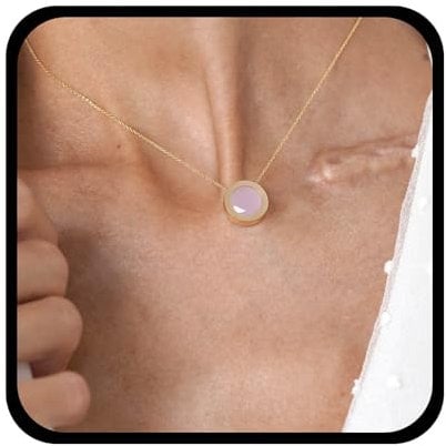 Dervivea Boho Edelstein Anhänger Halskette Runde Quarz Halskette Kette Heilung Kristall Halskette Choker Gold Rose Stein Halskette Schmuck Für Frauen