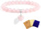 AWARDSEN Rosenquarz Armband Edelstein Armband Rosa Armband Herz Heilsteine Armband Damen, Rosa Kristall Armband Edelstein 8mm Edelstein Schmuck Geschenk für Frauen