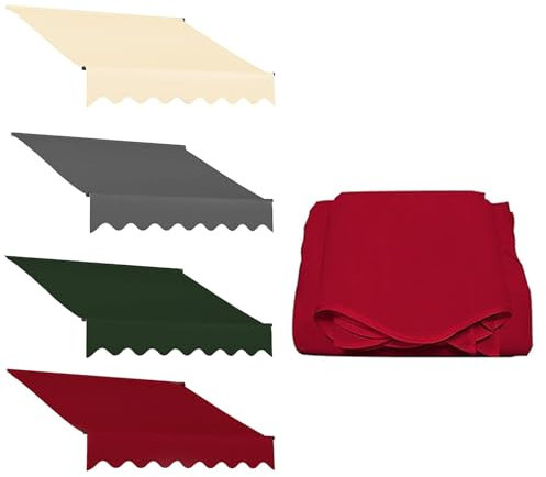 Tenda da sole manuale da 3 m, tinta unita, verde, per patio, gazebo, tettoia parasole in tessuto, fai da te, per esterni, giardino, tenda (4 x 2 m, grigio)