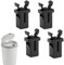 Vierone 4 Pcs Bin Lid Clasps Set, Black Plastic, Compatible with Brabantia Waste Bins, Easy Installation, Self-Locking Bin Lid Catch, Suitable for Kitchen Bins & Storage Boxes