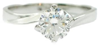 RWCCCRW Runder 1,0 CT Lab Grown Diamond Twist 4-Krappen-Verlobungsring aus massivem 9-karätigem Weißgold