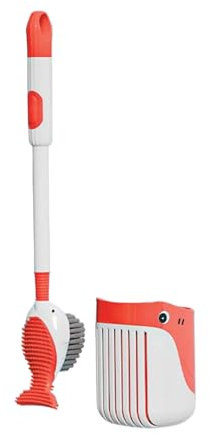 kesurpae Flexible Toilet Cleaning Brush For Curves And Corners Of Toilet ABS Toilet Brush And Holder Set Toilet Bowl, red