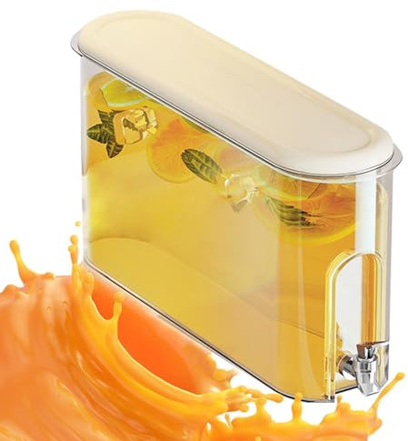 Fridge Beverage Container, Cold Drink Dispenser, Spigot Drink Container, Leak-Proof Drink Jug, Cold Water Pitcher, 4L Water Jug, Drink Dispenser Jug, Juice Storage Container, Beverage Container