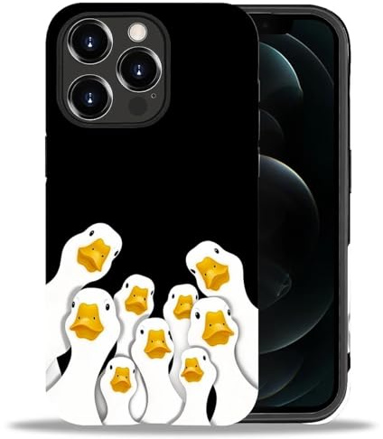 yicomon Compatible with iPhone 12/12 Pro Case, Funny Duck Pattern Print Matte Phone Case Durable Fashion Funny Liquid Silicone Case Soft Anti-Scratch Shockproof Protective Cover