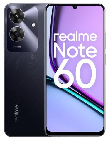 realme Note60 4G Smartphone 6+128GB, Nero Marmo, Schermo 6.74 pollici, Refresco a 90 Hz, Batteria 5000mAh, Fotocamera 32MP, Powerful Octa-core Processor, Protezione ArmorShell, IP64