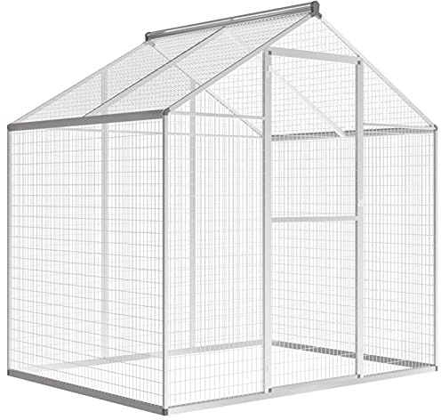 Gecheer Außenvoliere Aluminium 178x122x194 cm Vogelkäfig Vogelhaus