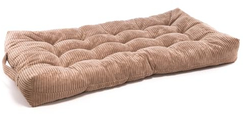 Ecopuf - Bodenmatratze Kinder - Bodenkissen Kinderzimmer - Gesteppt, aus Cord, 70 x 120 x 15 cm Groß, mit Griff - Vielseitige Bequeme Matratze für Kuschelecke, Leseecke - SZ96 Cappuccino