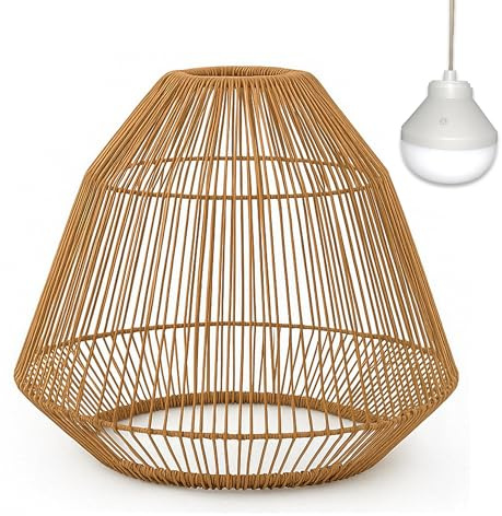 Lumisky Hängeleuchte MAYA NOMAD aus Polyrattan im Boho-Stil mit LED Leuchtmittel weiß/RGB Nomade