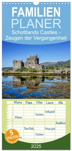 Familienplaner 2025 - Schottlands Castles - Zeugen der Vergangenheit mit 5 Spalten (Wandkalender, 21 cm x 45 cm), CALVENDO: Historische Schlösser Schottlands (CALVENDO Orte)