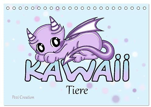 niedliche Kawaii Tiere (Tischkalender 2026 DIN A5 quer), CALVENDO Monatskalender: Kleine süße Tiere im Kawaii Zeichenstil. (CALVENDO Orte)