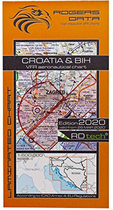 Croatia & Bosnia Herzegovina ICAO VFR Luftfahrtkarte 500k: Kroatien & Bosnien Herzegowina VFR Luftfahrtkarte – ICAO Karte, Maßstab 1:500.000