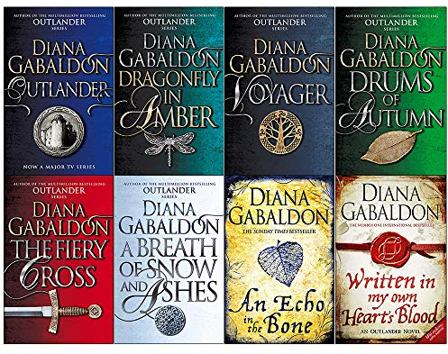 Diana Gabaldon Outlander Series 8 Books Collection Set (Outlander,Dragonfly in Amber,Voyager,Drums of Autumn,Fiery Cross,Breath of Snow and Ashes,An Echo in the Bone,Written in My Own Hearts Blood)