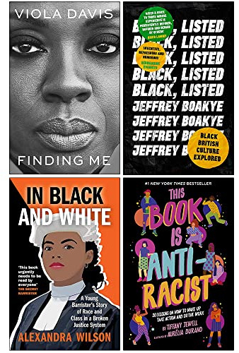 Finding Me[Hardcover], Black Listed, In Black and White, This Book Is Anti-Racist 4 Books Collection Set