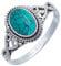 mantraroma Silber Ring Damen 925 Türkis Edelstein türkis ausgefallen verspielt