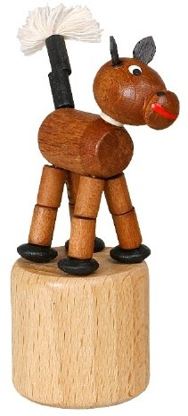 Wackeltier Wackelfigur Drücktier Seiffen Pferd Höhe von 7,5 cm Erzgebirge NEU