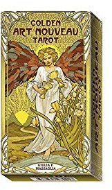 Golden Art Nouveau Tarot - Mini Tarot: 78 full colour tarot cards and instructions