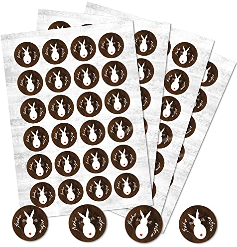 Logbuch-Verlag 96 runde Frohe Ostern Osterhase Hase Aufkleber Deko rund Sticker Geschenketikett 4 cm rund