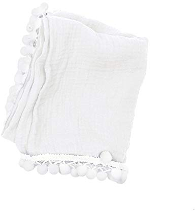 Pucktuch für Neugeborene Baby Musselin Baumwolle WickeltuchMusselin Decke Swaddle Pucktücher Pucktuch, Stilltuch, Spucktuch und Kinderwagendecke Baby Fotografie-Decke 100 * 120cm/80 * 65cm Weiß