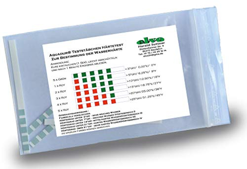 5 x Aquadur Teststäbchen Wasserhärte Teststreifen Härte zur Messung