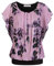 BAISHENGGT Damen Sommer Netz Bluse Flatter Kurzarm Tshirt Rundkragen Falten Elegant Oberteile Top Blusen Rosa Rose XXL