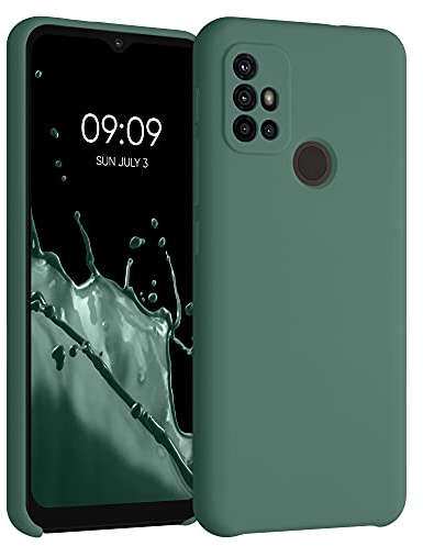 kwmobile Hülle kompatibel mit Motorola Moto G30 / Moto G20 / Moto G10 Hülle - Silikon Handy Case - Handyhülle weiche Oberfläche - kabelloses Laden - Tannengrün