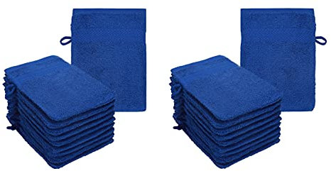 Betz Lot de 20 Gants de Toilette Premium Taille 16x21 cm 100% Coton Couleur Bleu Royal