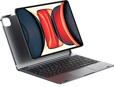 doqo Estuche con Teclado Compatible con 2022 iPad Air 5th Gen / 4th Gen, iPad Pro 112021/2020/2018 (Plástico, Gris Espacial)