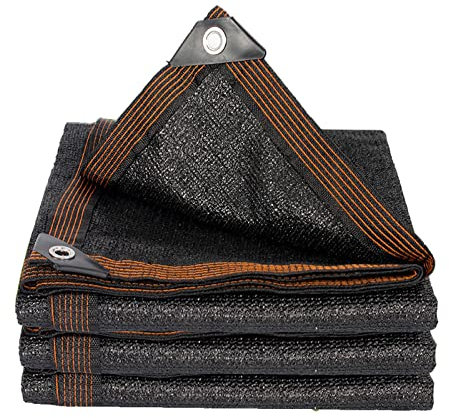 Zlovne Garten-Schattennetz 90% UV-Beständig Beschattungsnetz Sonnensegel,Schnelltrocknend Atmungsaktiv HDPE-Material Schattentuch,Schwarz Sichtschutznetz für Gewächshaus-Veranda (3.5x6m)